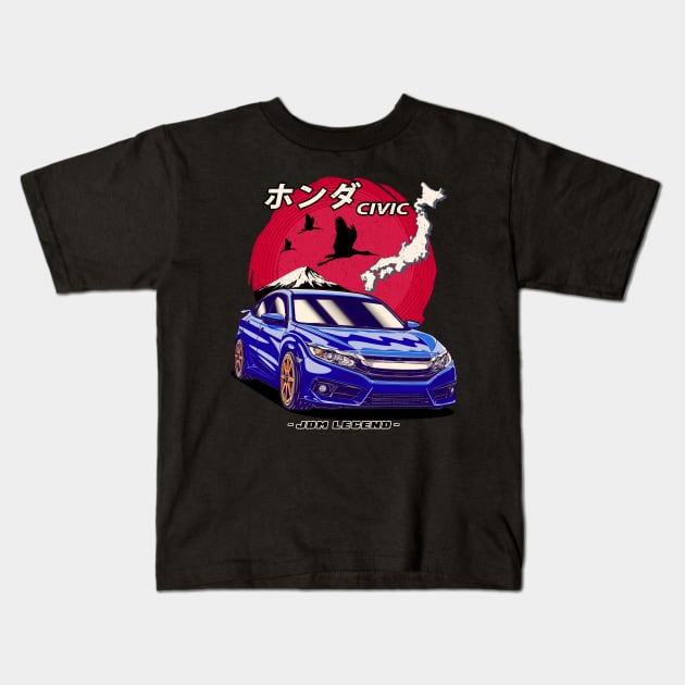 Nippon JDM Civic Si Kids T-Shirt by Guyvit